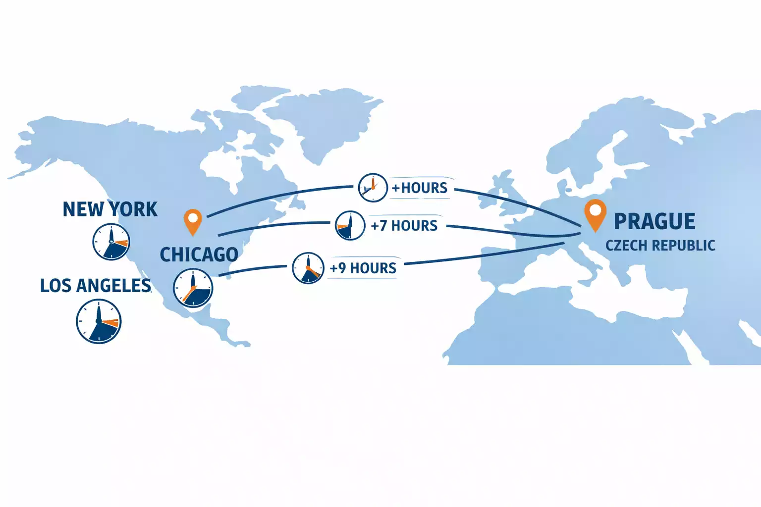 Mapa časových pásem NHL s přehledem začátků zápasů pro české fanoušky