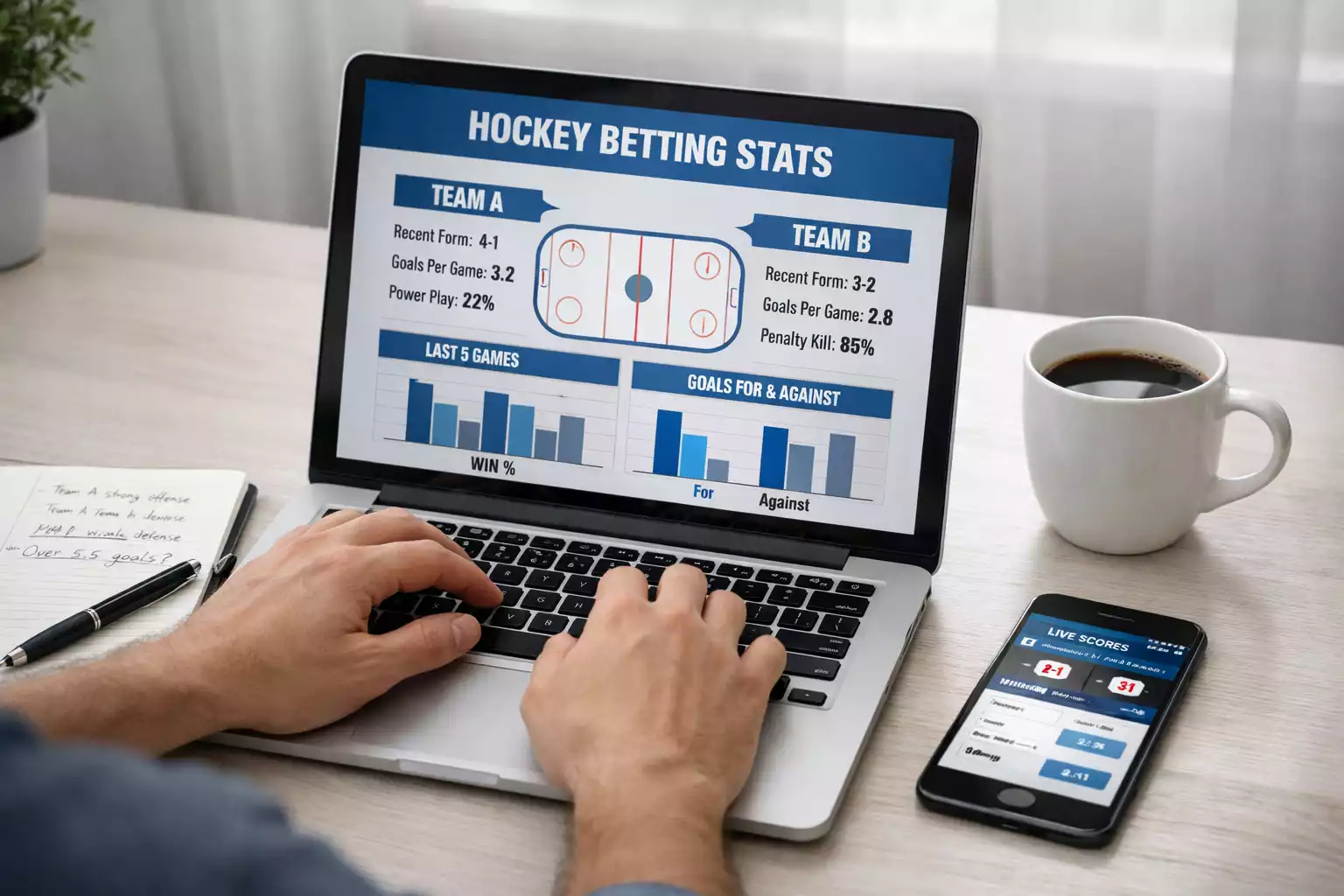 Analýza sázek na mistrovství světa v hokeji s notebookem a statistikami